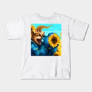 Cat Ukrainian Soldier Kids T-Shirt